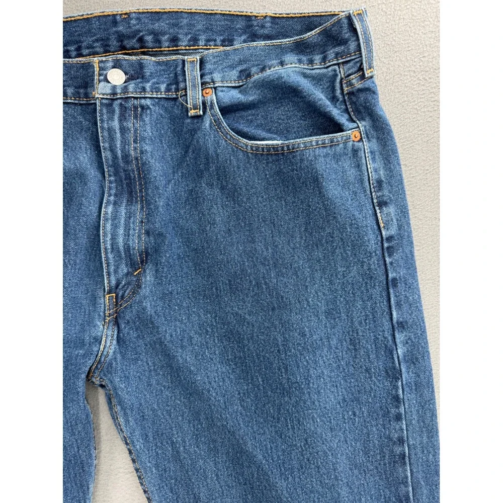 Levi's 505 Regular Fit Jeans 36x30 Straight Leg Denim Denim Classic Workwear
